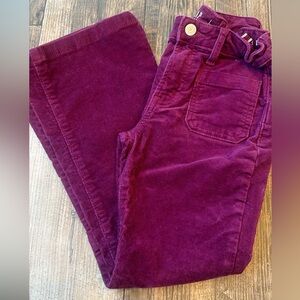 Burgundy Corduroy Flare Pants